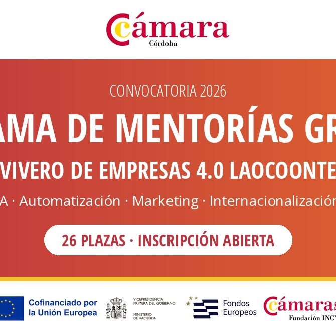 Convocatoria 2026 Programa de Mentorías gratuito Vivero de Empresas 4.0 Laocoonte – 26 plazas – Cofinanciado por la Unión Europea